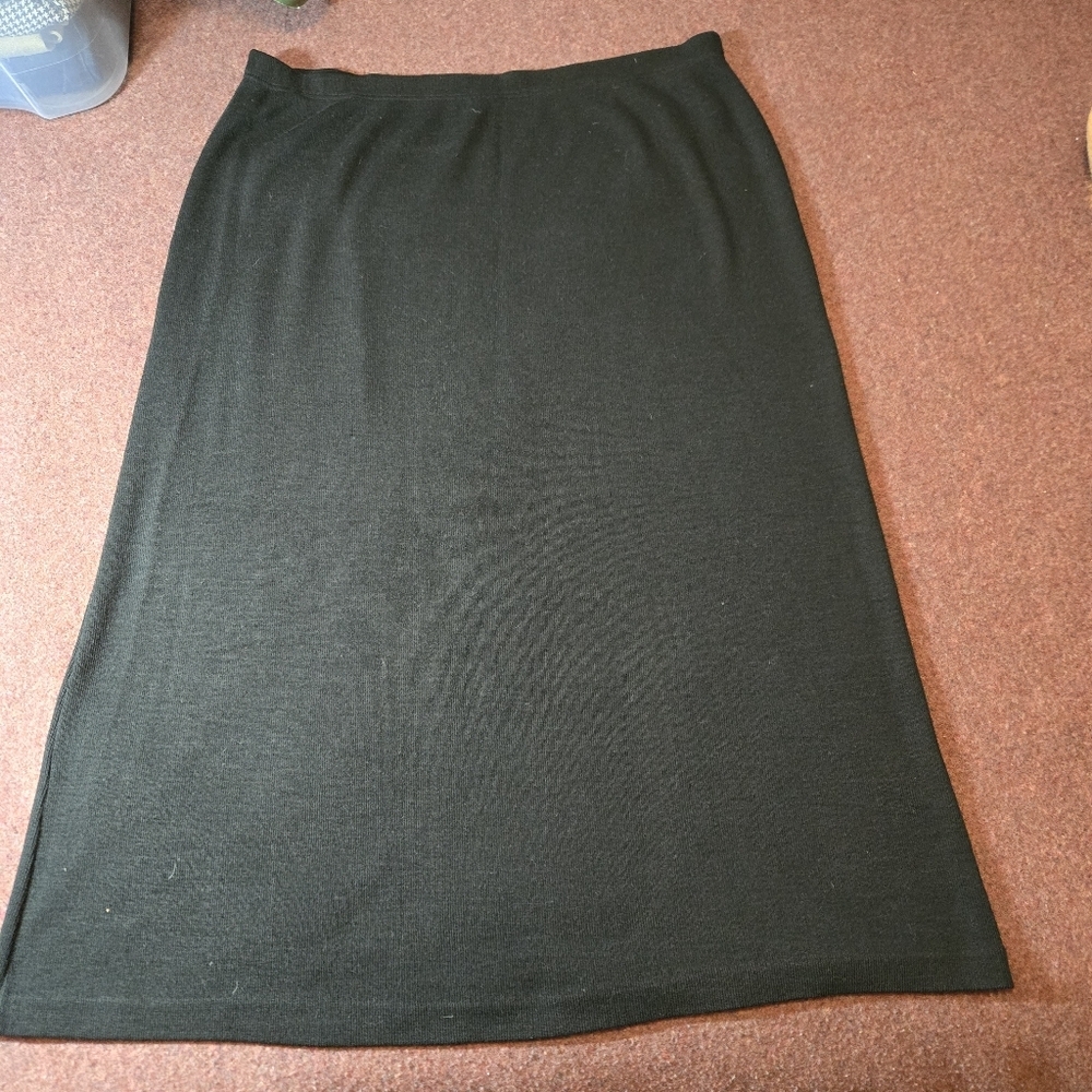 Lennie For Nina Leonard Knit Skirt Size XL Black Made In Romania Y2K